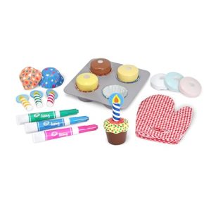 Melissa & Doug Wooden Bake & Decorate Cupcake Kit