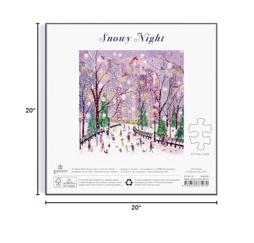 Snowy Night 500-Piece Winter Jigsaw Puzzle for Holidays - Image 3