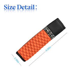 2 Pcs Auto Seat Belt Cover – Breathable Leather (Orange)