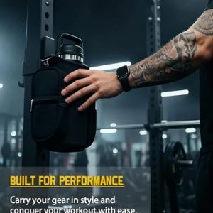 Magnetic Gym Bag: Water Bottle Holder, Touchscreen Pocket
