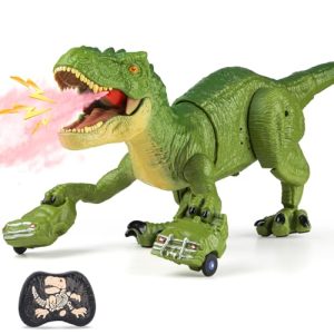 RC T-Rex Dinosaur Toy: Roar, Spray & Light for Kids 3-12