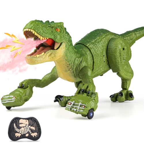 RC T-Rex Dinosaur Toy: Roar, Spray & Light for Kids 3-12