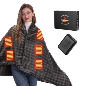 TZOSDOBO Cordless Heated Blanket, Portable with Power Bank