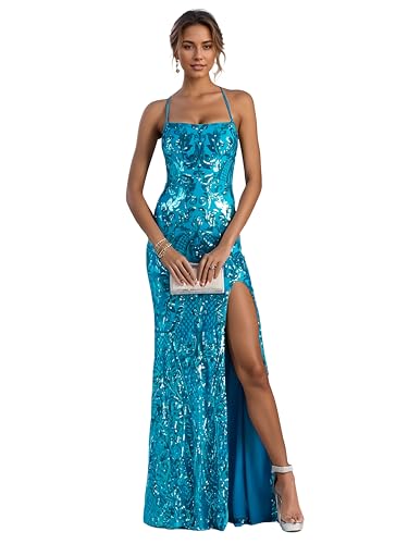 Elegant Sequin Mermaid Gown for Formal Evening Events