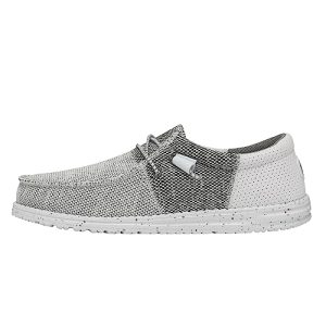 HEYDUDE Men’s Wally Tri Stone White Loafers – Casual Comfort