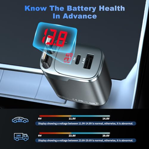 Retractable 84W USB-C 4-in-1 Fast Car Charger - Image 8