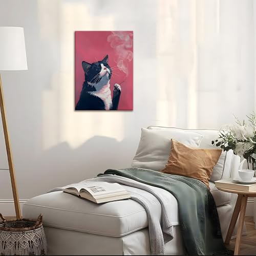 Funny Black Cat Framed Wall Art | Modern Quirky Cat Decor - Image 6