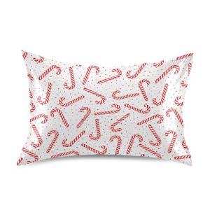 Dalzium Christmas Candy Cane Satin Pillowcase Standard