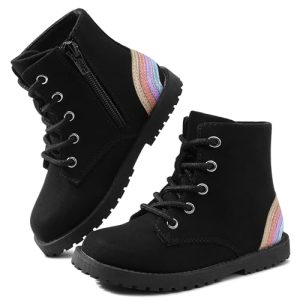 shoeslocker Girls’ Rainbow Fashion Ankle Boots – Suede