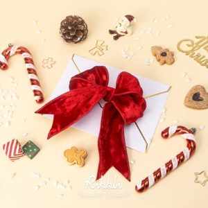 Ribli Red Crushed Velvet Wired Ribbon – 2.5″ x 10 Yards