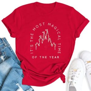 YZMI Magical Christmas Castle Light Tee – Santa Party Shirt