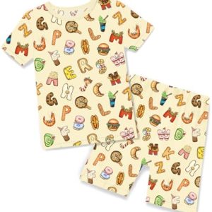 Toddler Alphabet Bamboo Pajama Set – Boys & Girls Summer PJs