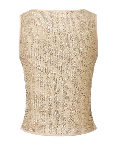 Sparkly Sequin Tank Top for Women - Glitter Club Party Blouse - Image 3