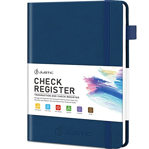 JUBTIC A5 Check & Transaction Register Log Book - Blue