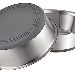 PEGGY11 Non-Slip Stainless Steel Pet Bowls – 2 Pack, 2 Cup