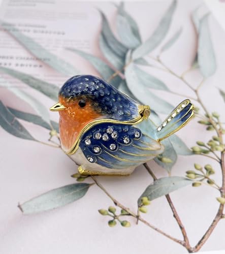 Robin Bird Hinged Trinket Box - Jewelry Organizer & Decor - Image 9