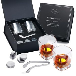 Hockey Whiskey Stones Gift Set with Glasses & Tongs