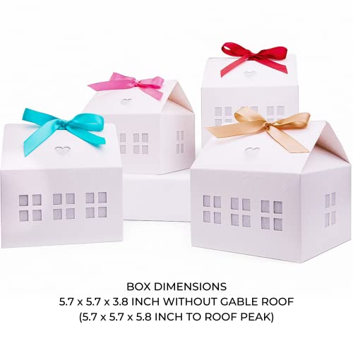 House Shaped Gift Boxes with Ribbons - 20 Pcs - Image 4