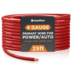 InstallGear 4 Gauge Pure Copper OFC Battery Cable – 25ft
