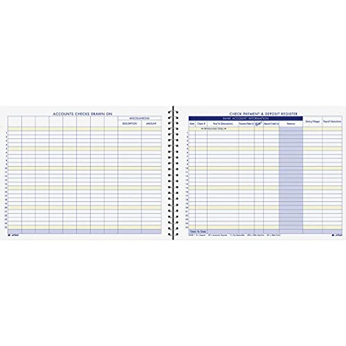 Adams 8.5x11" Check & Deposit Register (44 Pages)