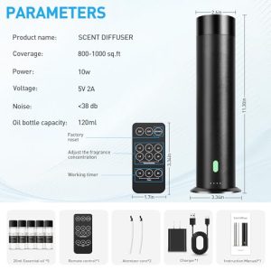 Waterless Scent Diffuser Kit – 1000 Sq Ft Coverage & Oils