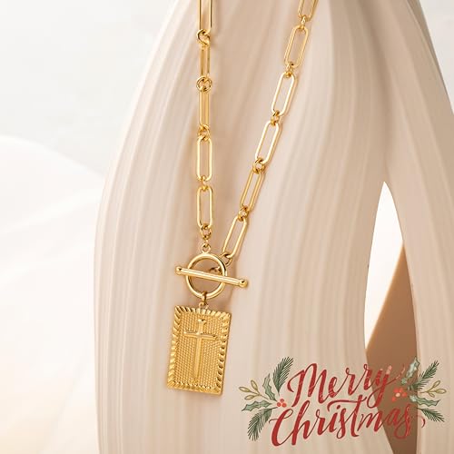 CHESKY 14K Gold Plated Cross Necklace for Women - Trendy - Image 9