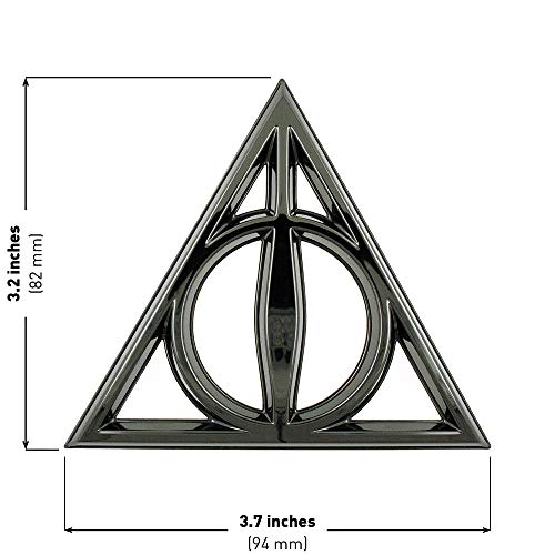 Harry Potter Deathly Hallows 3D Car Emblem - Black Chrome - Image 2