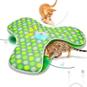 umosis Interactive Cat Toy: Moving Feathers & Mouse Squeak