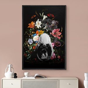 Vibrant Ballet Dancer Floral Framed Canvas Wall Art