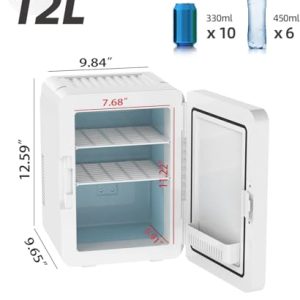 Kikihuose 12L Skincare Fridge with Mirror & LED Light