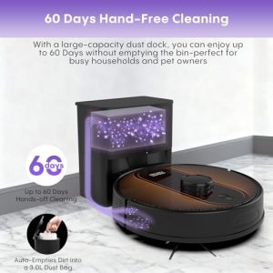 Robot Vacuum & Mop – 5000Pa, Self-Emptying, LiDAR