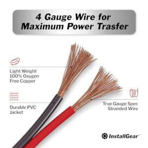 InstallGear 4 Gauge Pure Copper OFC Battery Cable – 25ft