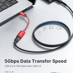 JSAUX USB C to USB 3.0 Adapter (2-Pack) – Red OTG Cable