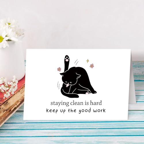 Cat Sobriety Card: Recovery & Soberversary Congrats - Image 6