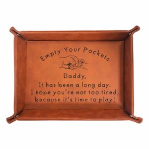 Leather Valet Tray for Dad: Sentimental Gift for Men