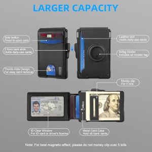 umoven Men’s AirTag Metal Wallet – RFID Blocking Pop-Up