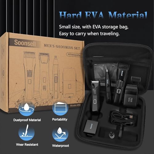 Soonsell 4-in-1 Waterproof Men's Grooming Kit & Ball Shaver - Image 6
