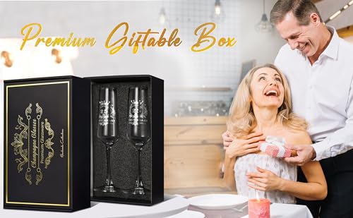 ROXBURGH 25th Anniversary Crystal Champagne Flutes Set - Image 5