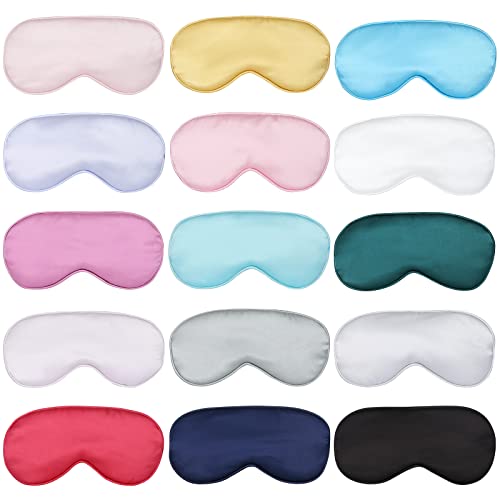 15-Pack Sleep Masks: Blackout, Soft & Travel-Ready