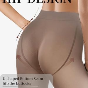 Zibnwek 220g Control Top Fleece Lined Tights S-M