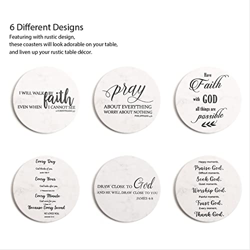 Hoomey Bible Verse Coasters - Set of 6 Ceramic & Cork - Image 7