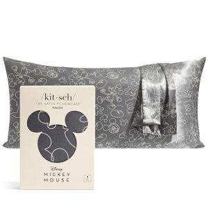 Kitsch Disney Mickey Mouse King Satin Pillowcase Zipper