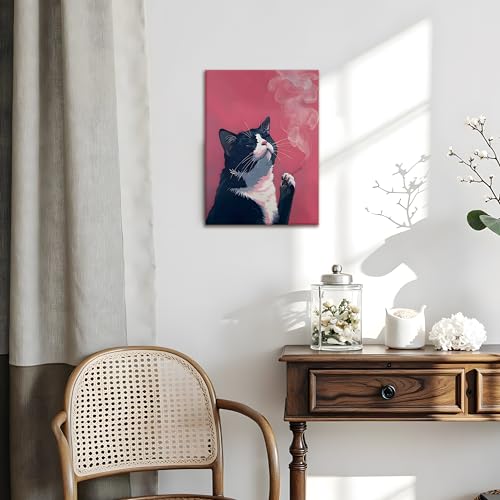 Funny Black Cat Framed Wall Art | Modern Quirky Cat Decor - Image 7