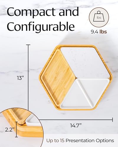 Premium Bamboo Cheese Board & Knife Set - Gold Cutlery - Image 2