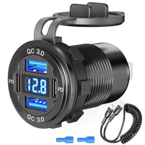 12V USB C Car Charger: 78W 4-Port PD30W & QC18W Adapter