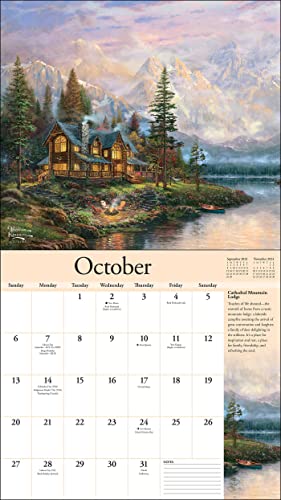 Thomas Kinkade 2024 Deluxe Wall Calendar: Lakeside Splendor Print - Image 5