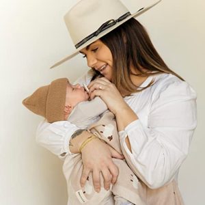 Bleu La La Luxury Cotton Baby Swaddle Blanket – Khaki Sheep