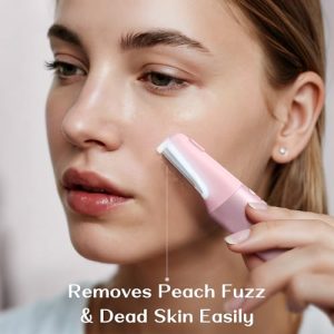 Dermaplane Razor for Women – Sonic Facial Hair Remover Pink