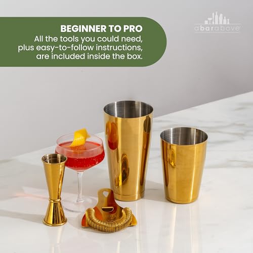 A Bar Above 4-Pc Pro Cocktail Shaker Set, Gold - Image 6