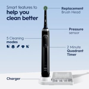 Oral-B Pro 5000 Smartseries Electric Toothbrush – Bluetooth, Black
